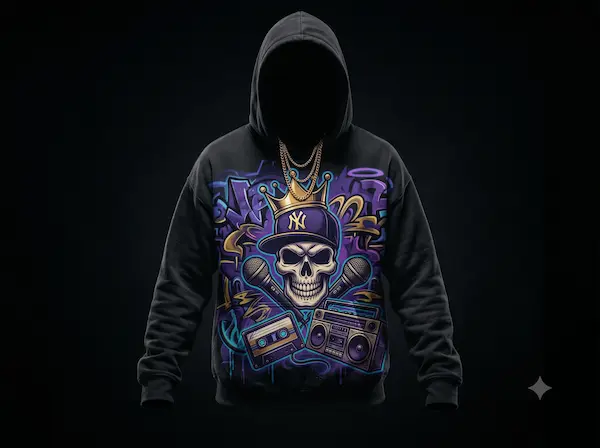 Hoodie oversize negro